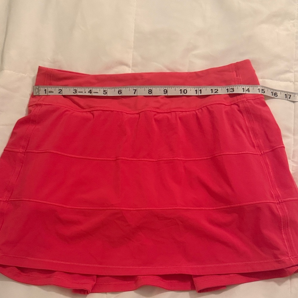 Lululemon Athletica Side Pleat Bright Coral Hot Pink Tennis Skirt - Picture 4 of 7